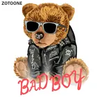 ZOTOONE крутой медведь термо-Стикеры для одежды Железная наклейка на одежду куртки нашивки с животными буквами на одежде Аппликации для футболки
