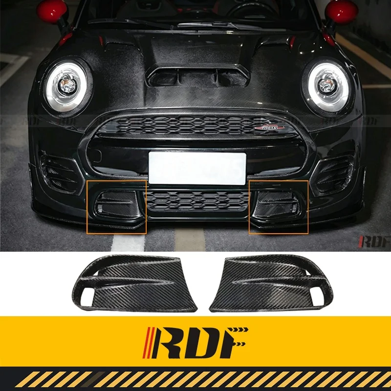 Фото ﻿   Подходит для MINI F55 F56 JCW 2015-2019 годов выпуска, модифицированная карбоновая накладка YISO на нижний воздухозаборник переднего бампера. №1
