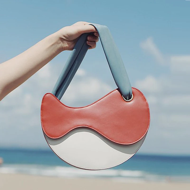

Half Moon Luxury Designer Handbag For Women New In Contrasting Semicircle Advanced Texture Shoulder Underarm Bag Free Shipping