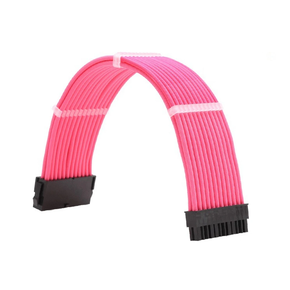 

1Set PSU Extension Cable Kit, 30cm ATX24Pin PCI-E8Pin CPU8Pin Power Supply Sleeved Wire with Combs, Pink