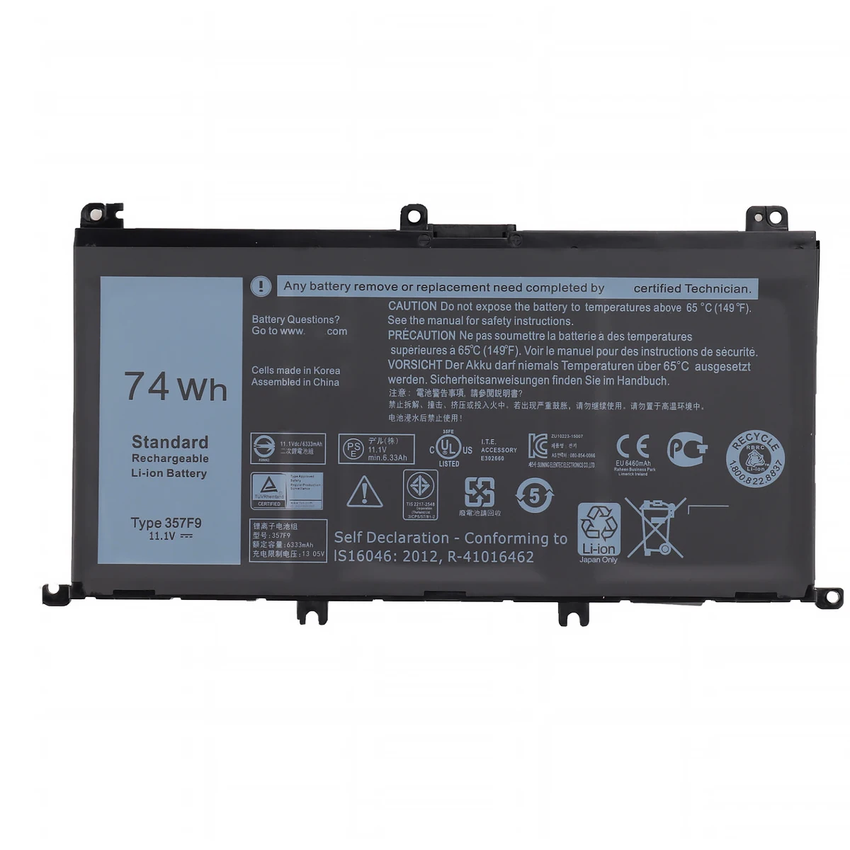 Аккумулятор 357F 9 для ноутбука DELL Inspiron 15 Gaming 11 4 5576 5577 7566 7567 7000 P65F P57F P65F001 P57F001