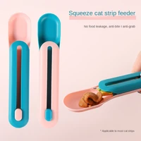 pet cat feeding scoop button pushed design portable food long strip cat snack squeezer feeder spoon pet supplies dropshipping
