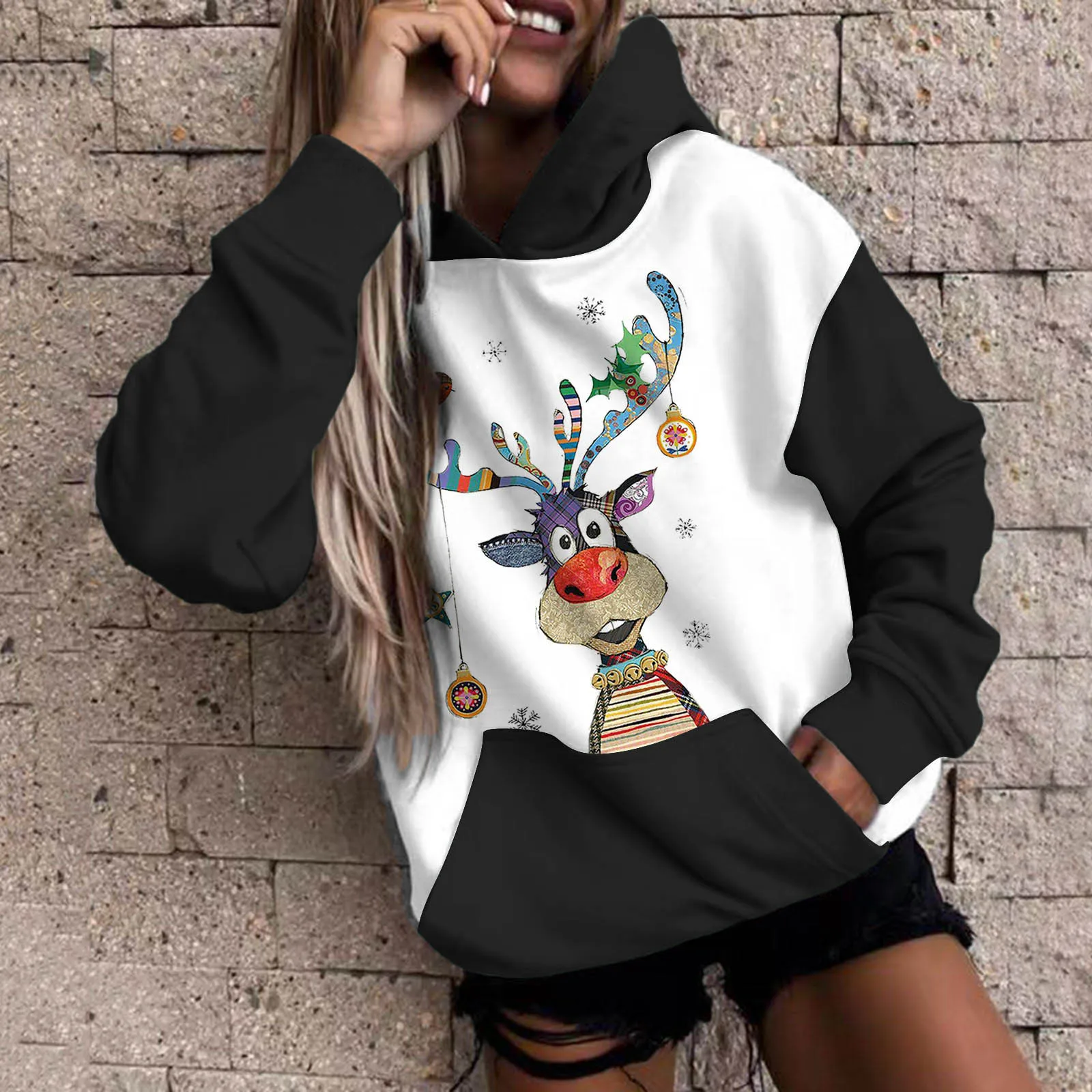 

Womens Oversized Sweatshirt Christmas Crewneck Long Sleeve Casual Loose Pullover Tops Women's Fitted Hoodie Zip up Women Hoodie