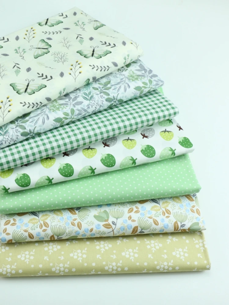 

160x50cm Green Leaf Cloth Pure Cotton Diagonal Fabric, making Home Textile Quilt Cover Bed Sheet and Pillowcase Fabric