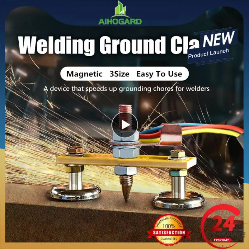 

1~10PCS Welding Magnet Head Magnetic Welding Ground Clamp Holder Fixture Strong Welder Sheet Metal Repair Machine Ground Wire