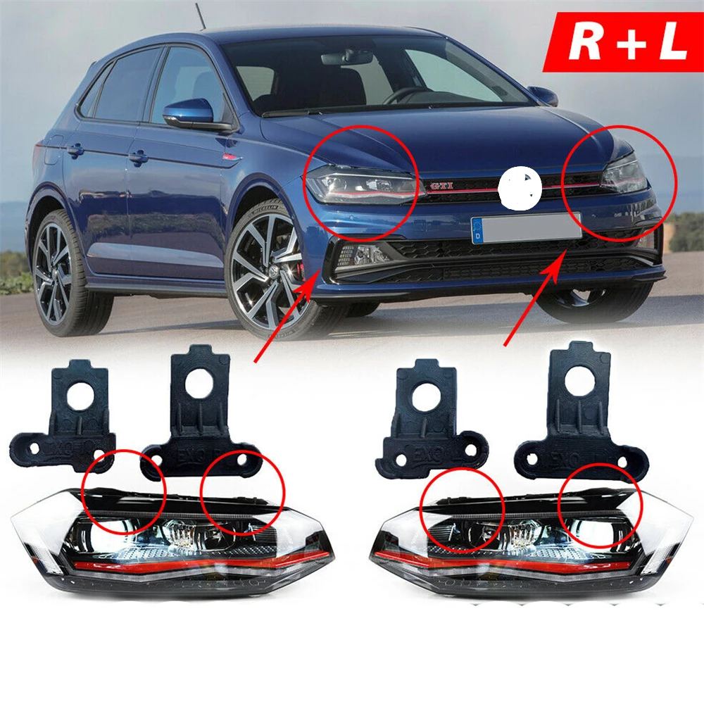 

HEADLAMP HEADLIGHT BRACKET TAB REPAIR KIT L + R SIDE FOR VW POLO 16-ON 2G0998225