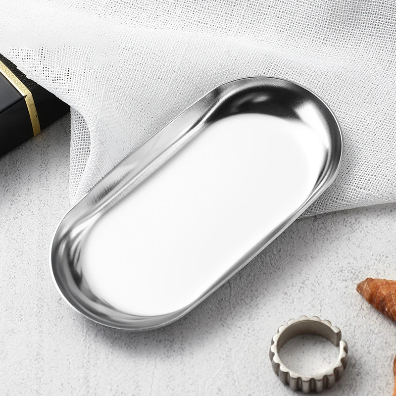 

Металлический овальный поднос из нержавеющей стали