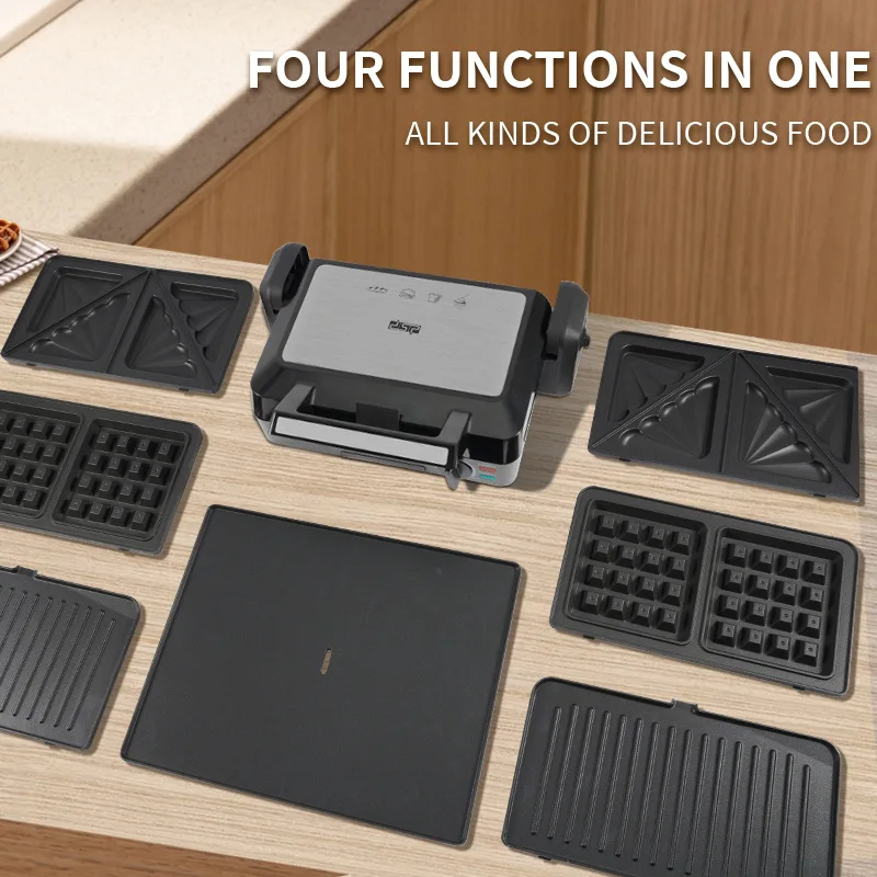 4 IN 1 Breakfast Machine Home Multifunctional Sandwich Maker Waffle Non-stick Baking Pan 1200W High Power Pancake |