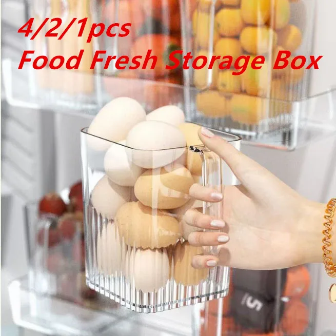 

1/2/4Pcs Refrigerator Organizer Food Storage Box Classify Storing Fridge Side Door Fruit Vegetable Kitchen Sundries Organizer