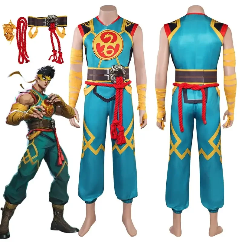 Iron Fist Rivals Косплей Фантазия Мужской костюм Маскировка Одежда для взрослых Ролевая