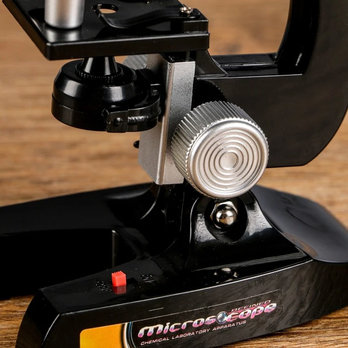 Микроскоп Юный биолог кратность увеличения 450х 200х 100х черный 539694 |