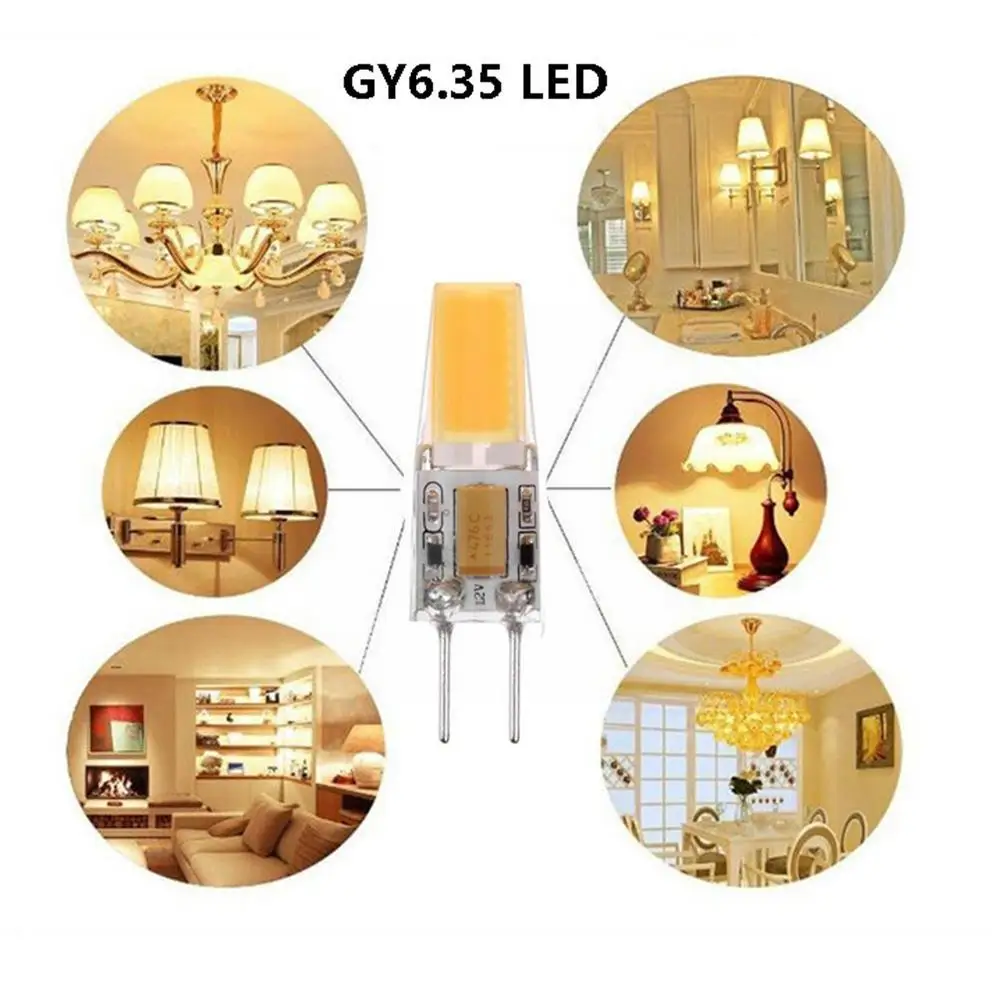 1PCS LED COB 10W GY6.35 B15 12V dimmable LED GY6.35 LED 12V 12V Light cob2508 dimming 12v cob2508 g6.35 B15 led crystal S0G4 images - 6