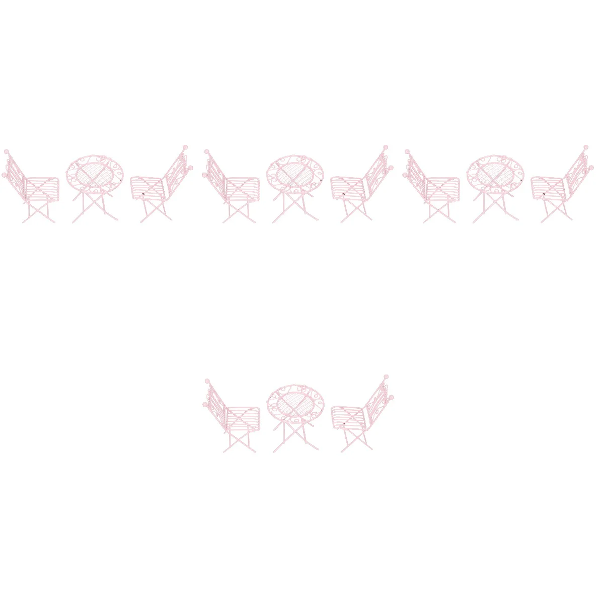 

4 Sets Small Furniture Models Adorable Iron Table Ornaments Miniature House Props