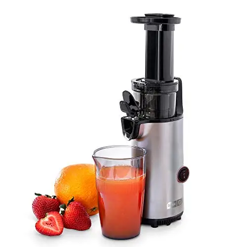 DCSJ255 Deluxe Compact Power Slow Masticating Extractor Easy to Clean, Cold Press Juicer with Brush, Pulp Measuring Cup, Frozen
