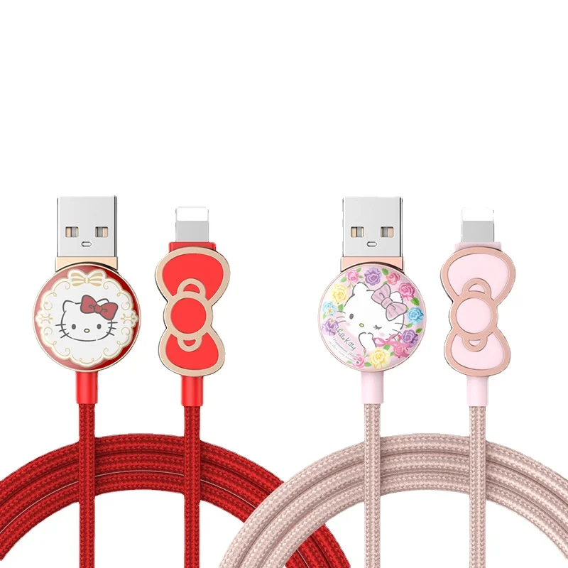 

2022 New Hello Kitty 3D cartoon animation data cable for Apple Android data cable 1.2m zinc alloy head fast charging data cable