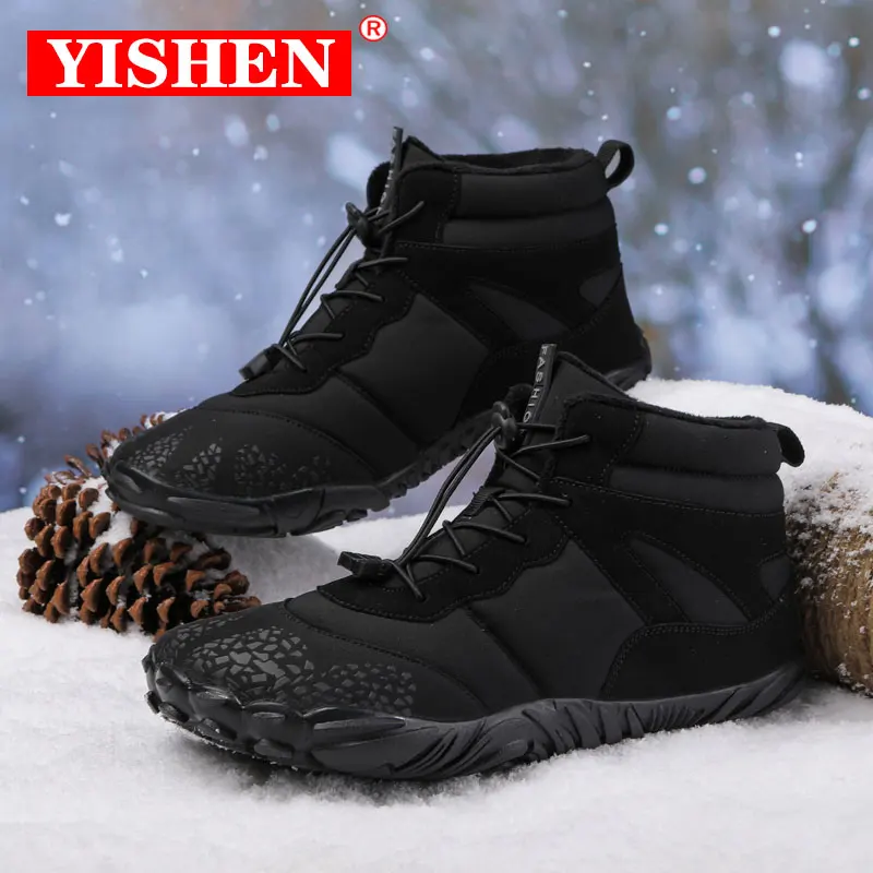 Ботильоны YISHEN для мужчин и женщин зимние теплые ботинки снега спортивные