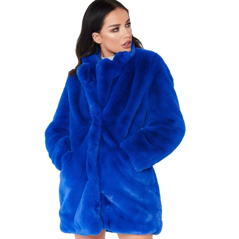 2020 new listed women's wear medium and long warm imitation fur coat loose fluffy soft rabbit hair