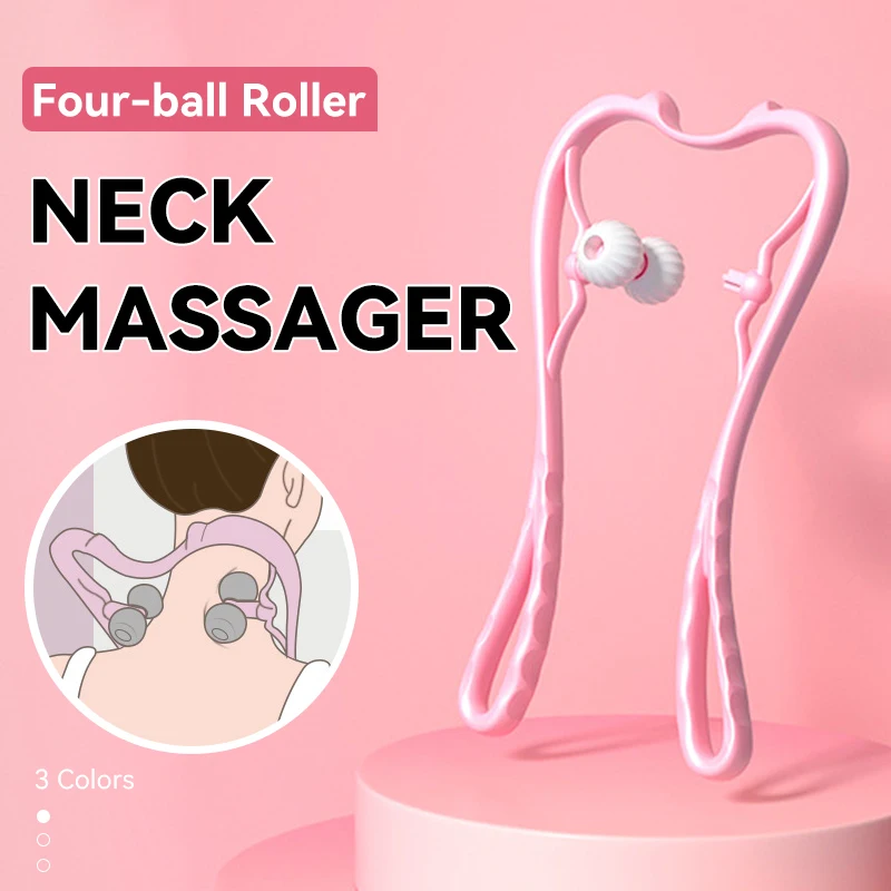 

Neck Massage Tool Pressure Point Therapy Pressure Relieve Hand Roller Massage Neck Shoulder 4 Massage Rollers Self Neck Massager