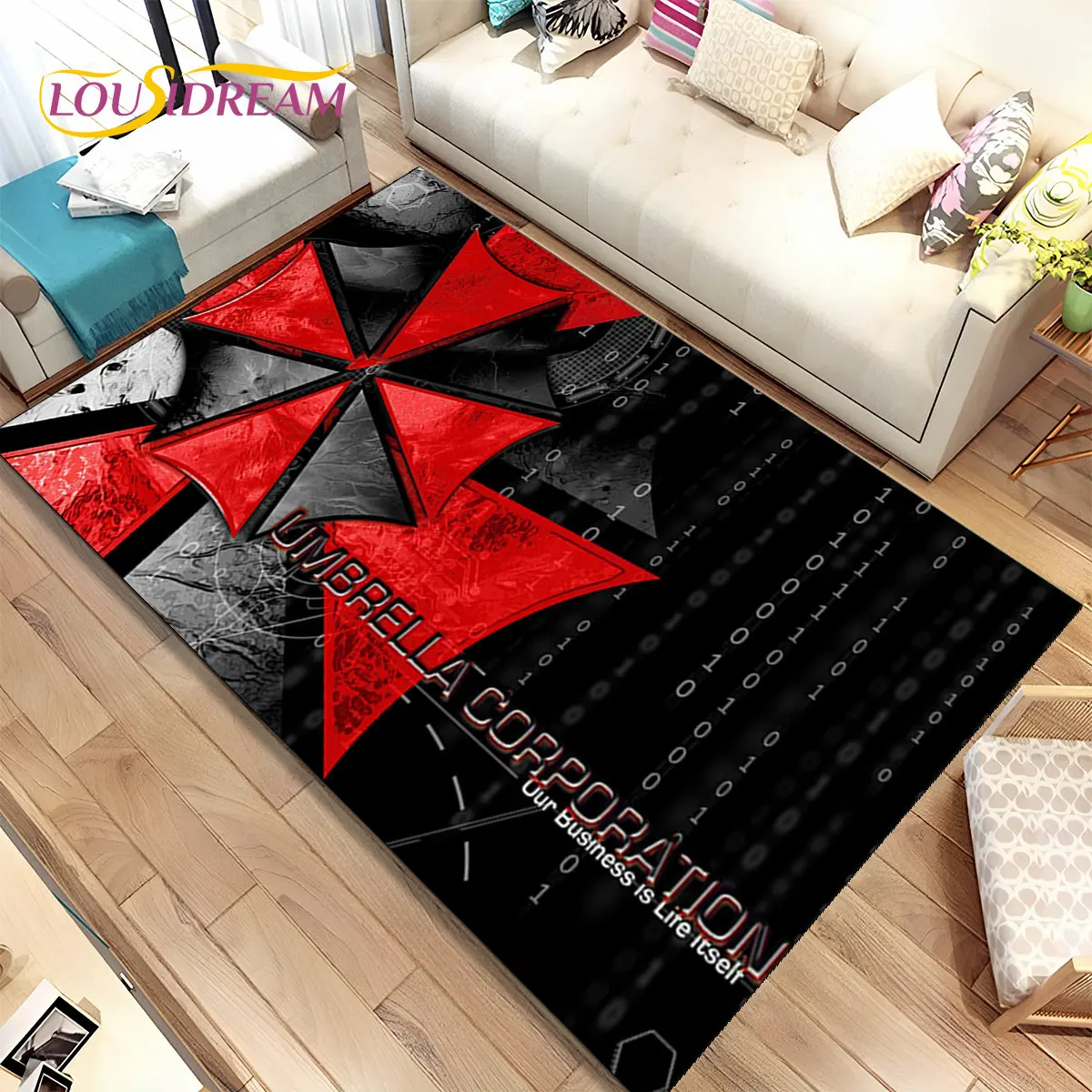 

3D R-Resident Evil Games Gamer Area Rug,Carpet Rug for Living Room Bedroom Sofa Doormat Decoration, Kids Play Non-slip Floor Mat