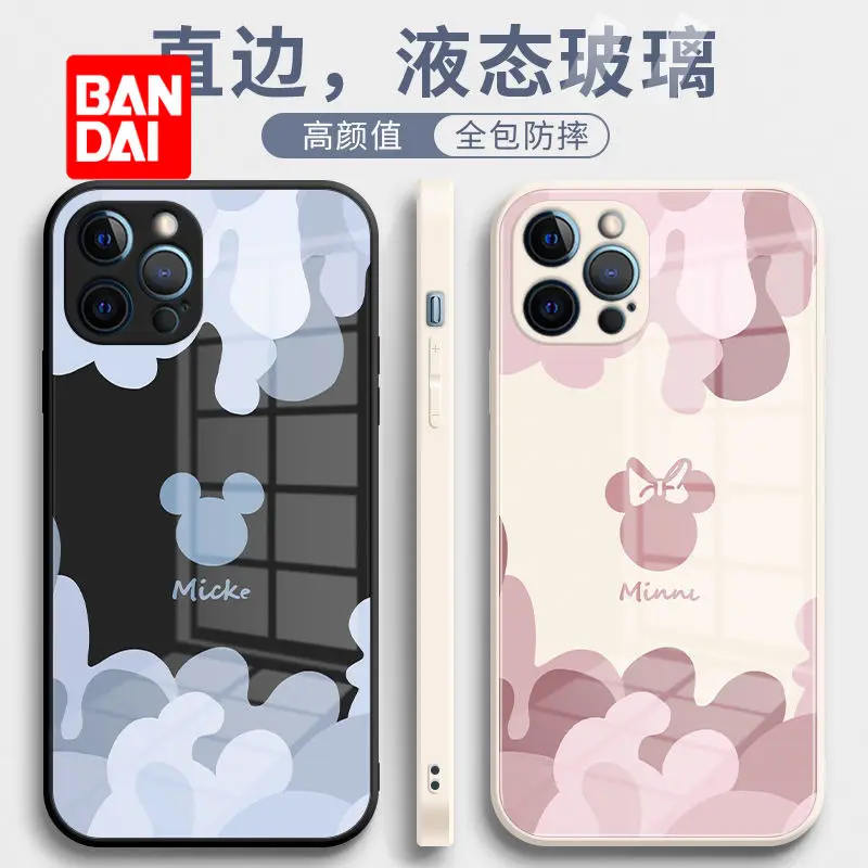 

Bandai Disney Glass Phone Case for iphone 13 13Pro 12 12Pro 11 Pro X XS Max XR 7 8 Plus Cartoon Covers Fashion Anti-drop Shell