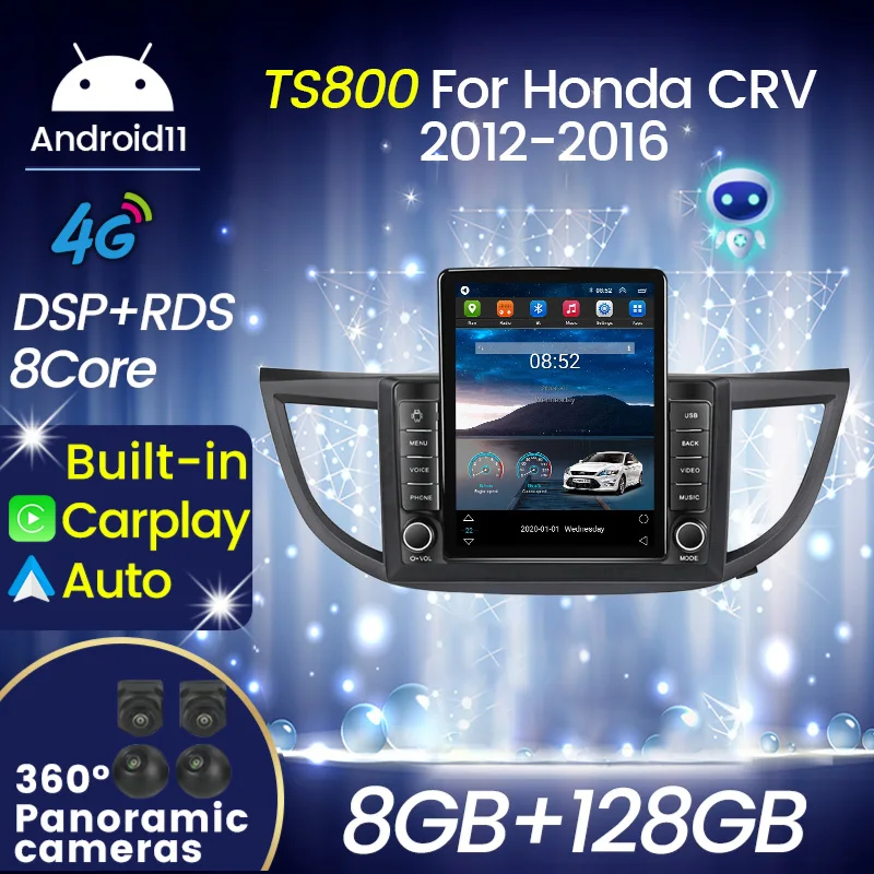 Tesla Style 8-ядерный автомобильный Android Carplay 2 Din мультимедийный навигационный плеер