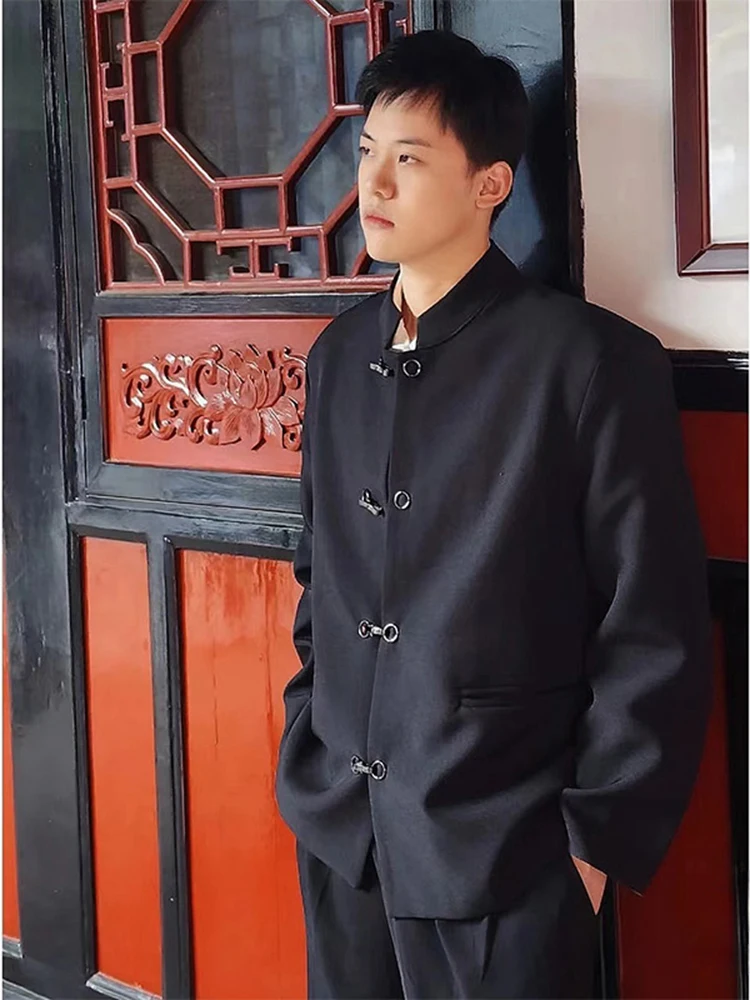 Черные наплечники мужские весенние новые китайские костюмы в национальном стиле