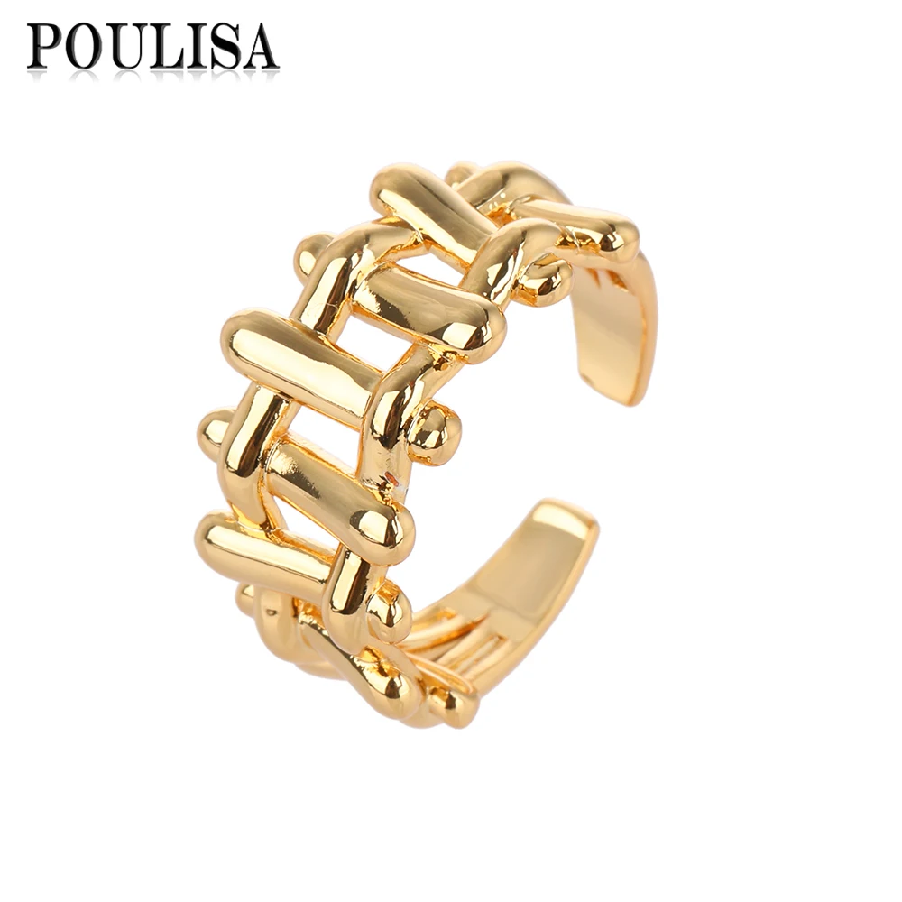 

Poulisa Fashion Gold Color Geometric Irregular Large Opening Rings for Women Charm Finger Ring Jewelry Gift Anillos Mujer кольца