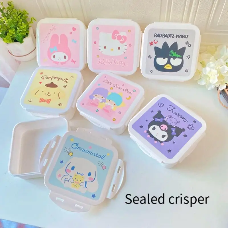 

Sanrio Kittys Cartoon Lunch Box Anime Kuromi Lunch Bento Student Kids Fruit Refrigerator Food Classification Preservation Box