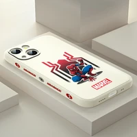 spider man cool marvel for apple iphone 13 12 mini 11 pro xs max xr x 8 7 6s se plus liquid left silicone phone case