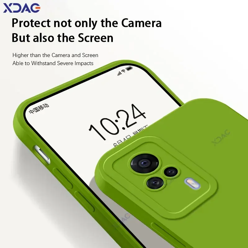 Роскошные квадратные жидкие силиконовые чехлы с ангельскими глазами для VIVO S9 S9E 5G