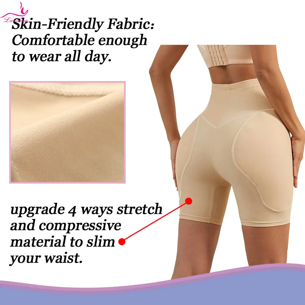 LAZAWG Butt Lifter Panties Push Up Shapewear Hip Shaper Underwear Slimming Tummy Control Shorts High Waist Body Shaper with Pads