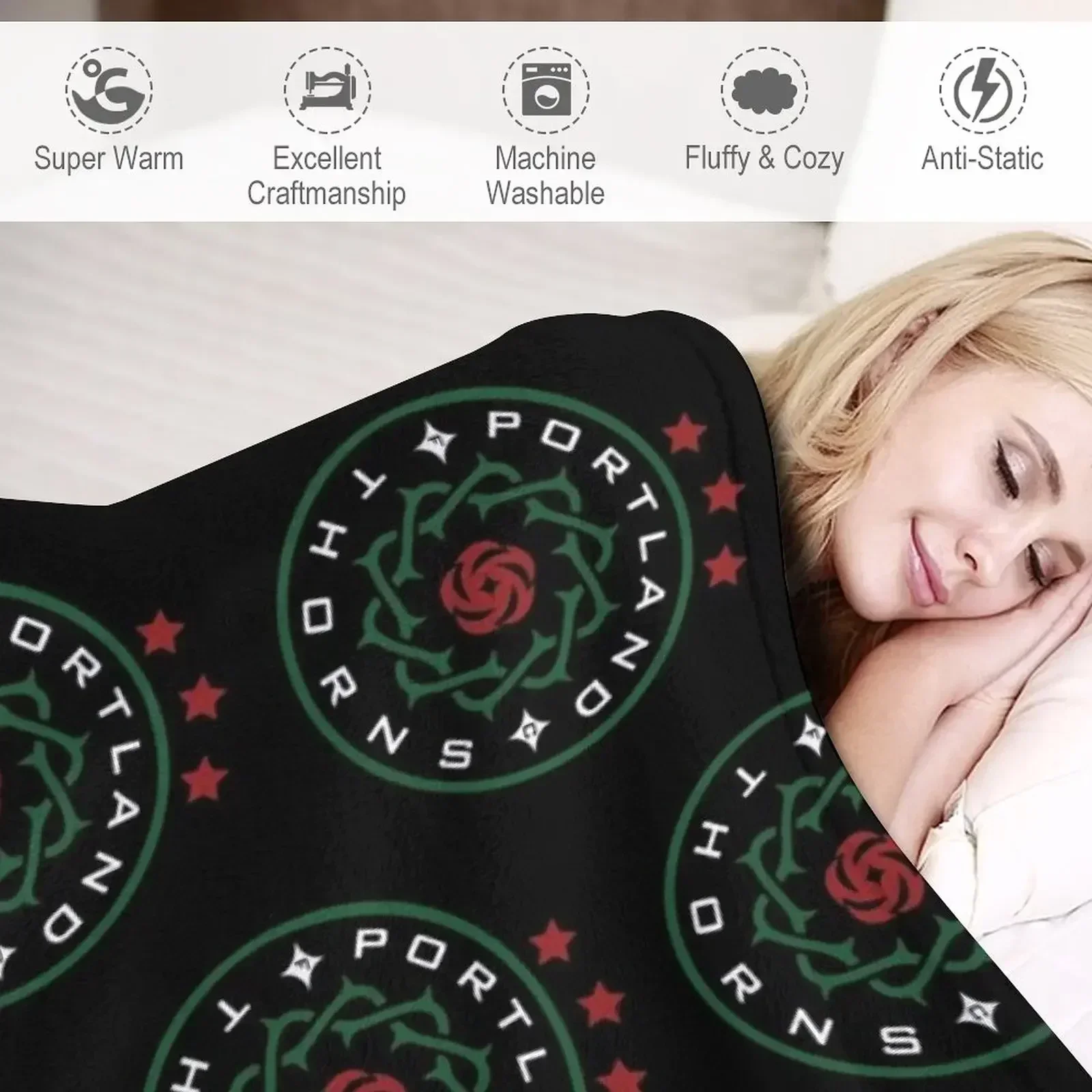 ПОРТЛАНДИЯ ТОРНС 3-ЗВЕЗДНЫЕ FC-CLUB NWSL Плед Теплые зимние мягкие плед-одеяла