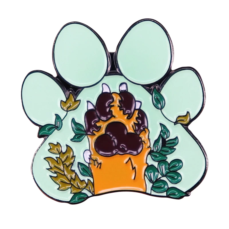 

B0661 Cartoons Dog Paw Print Brooches Cute Badges Enamel Pins Clothes Bag Accessories Lapel Pin for Friends Gifts