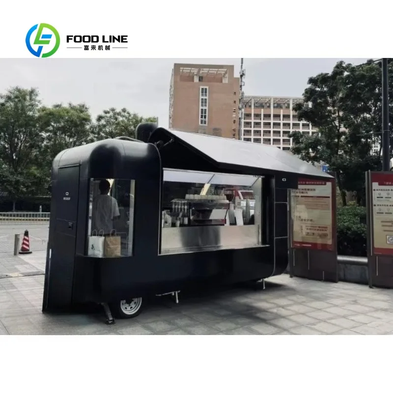 Фото Qingfeng Food Truck Многофункциональная мобильная тележка для закусок из нержавеющей стали Водонепроницаемая уличная уличная горячая распродажа Модель по индивидуальному заказу №4