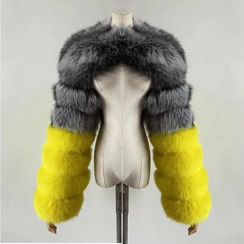 Women Real Raccoon Fur Silver Fox Red Fox Sleeve Ladies Fashion Natural Two Sleeved Autumn Winter Hign Quality Imitation Fur