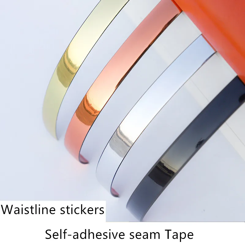 

Beautify Decor seam stickers PVC Self-adhesive waterproof wall tile waistline Living room imitation metal color Decor Tape 5M