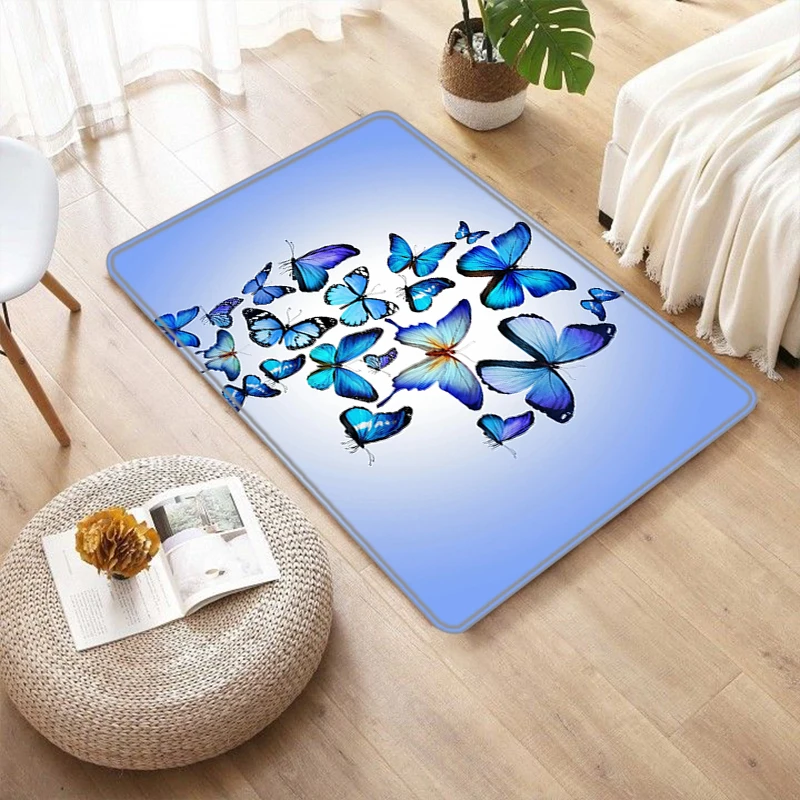 

Butterfly Kitchen Floor Mat Carpet Living Room Mats Bathroom Rug Entrance Doormat Bath Home Door the Foot Rugs Decoration Prayer