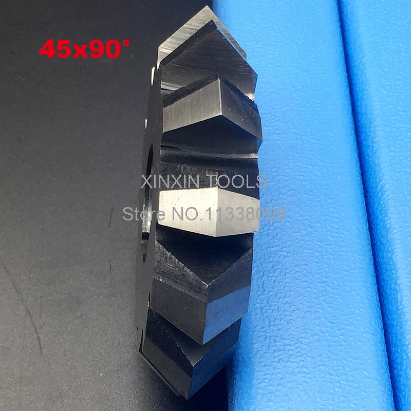 

45mm*90 degrees*16mm Inner hole Unilateral 45 degrees HSS-M2 Double Angle Milling cutter Free shipping