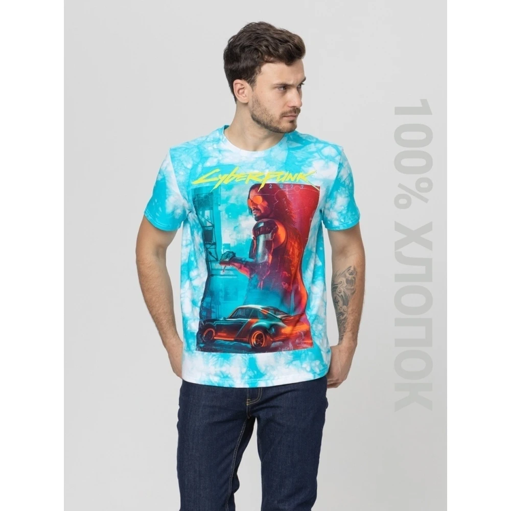 Футболка мужская FortyFour MT007 голубой хлопок 100% |