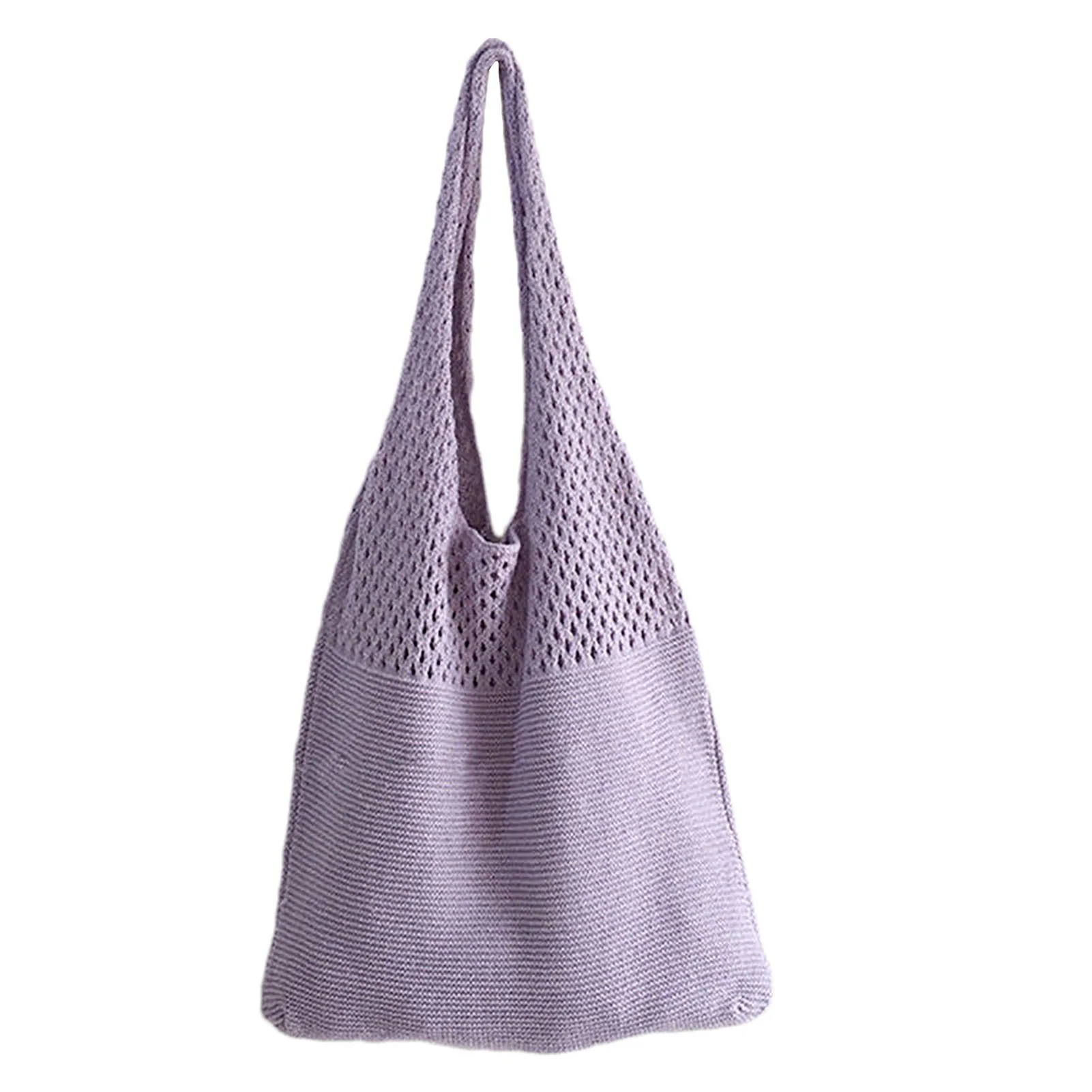 

Beach Crochet Bag Lightweight And Soft Summer Fashion Women Beach Tote Soft Polyester Shoulder Bags For Beach Shopping Dating