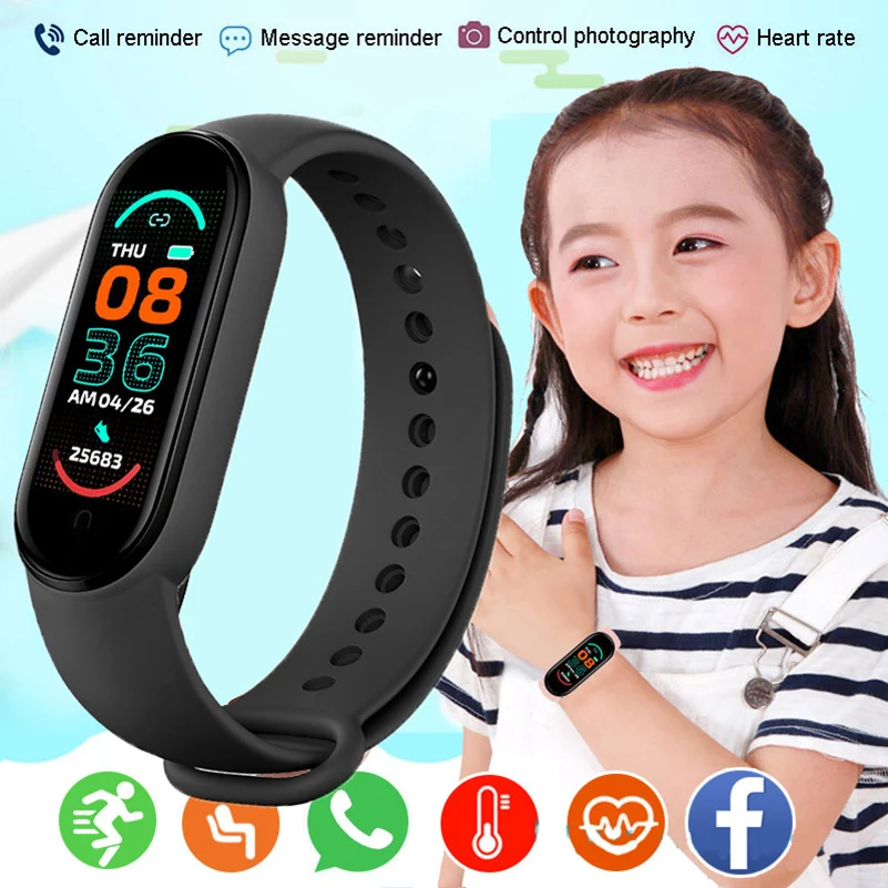 

Smart Watch Connected Watch Child Digital Sports Smartwatch for Heart Rate Clock Fitness Tracker Kids Watch Bracelet M6 Hodinky
