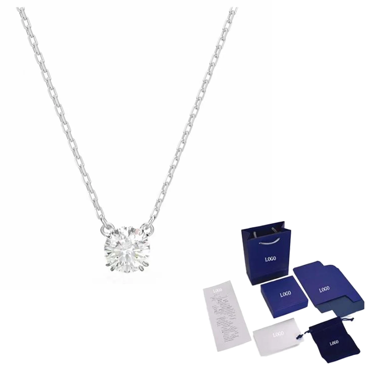 Классическое Ожерелье Со Снежными Кристаллами Женские Элегантные Искусственные