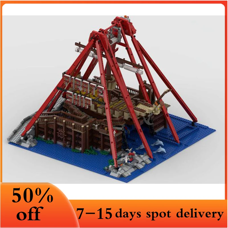 

2389Pcs Theme Park Pirate Ship Ride MOC-67413 Bricks Toy Compatible with Other Brands of Street View(Licensed Designed by Gdale)