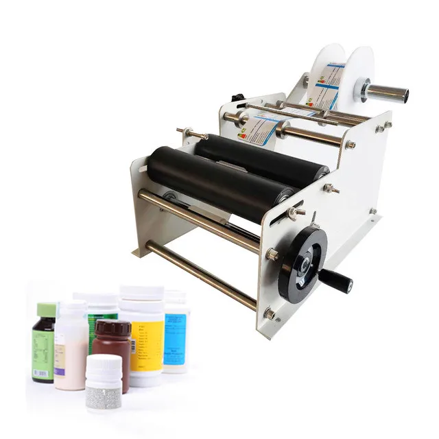 

Manual Round Bottle Labeling Machine Beer Cans Wine Adhesive Sticker Labeler Label Dispenser Machine Packing Machine