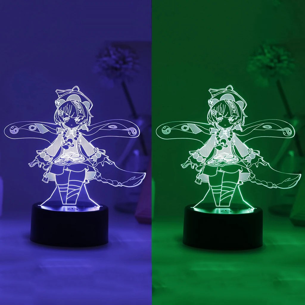 

Qiqi Genshin ударопрочный 3D светодиодный ночник для детей, Аниме игра, фигурка, домашняя спальня, стол, арамихэ, закат, лампа, Декор, новый подарок