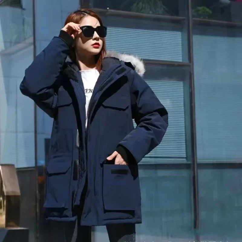 Cana * a Go se однотонная ветрозащитная укороченная пуховая куртка унисекс зимний