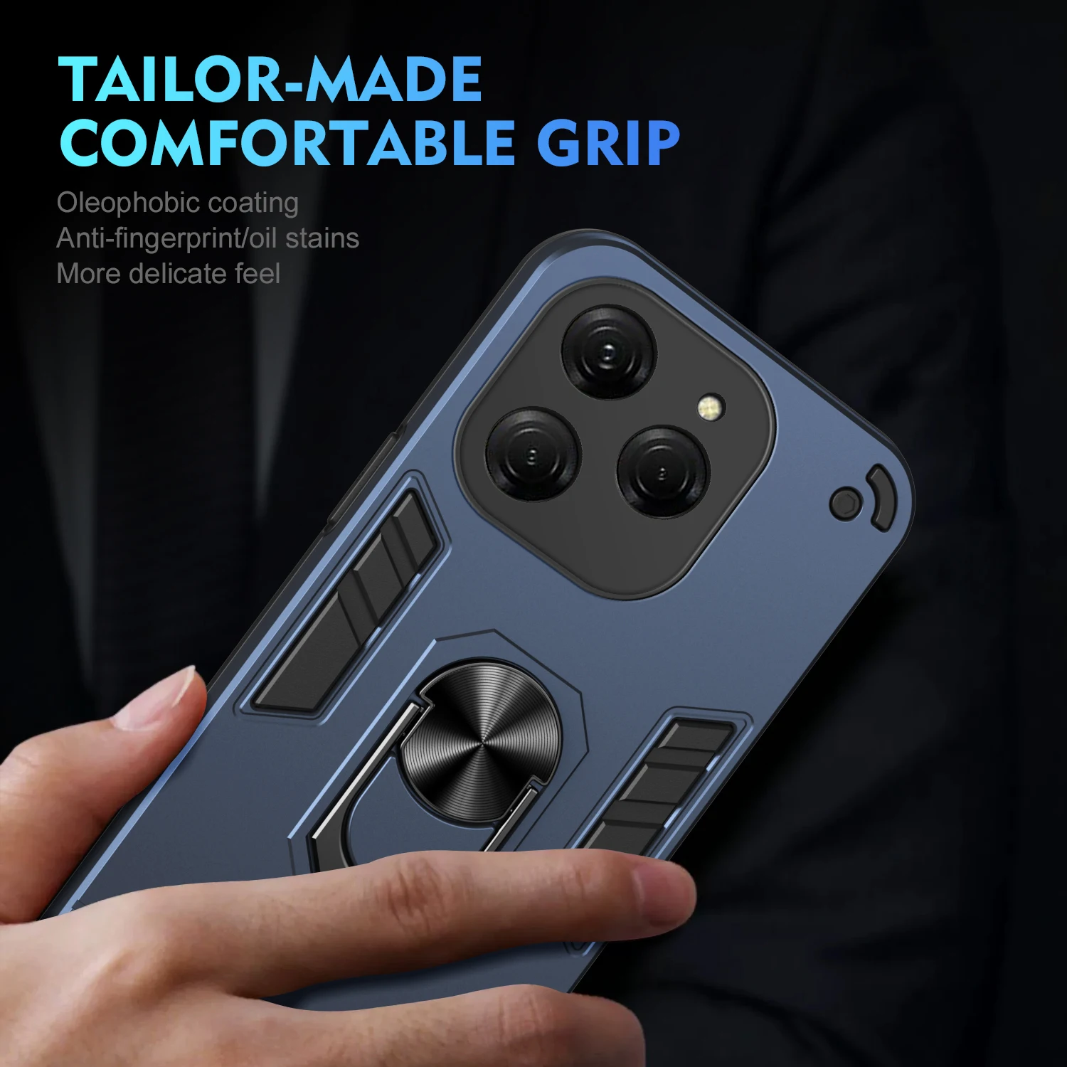 Фото Чехол для Tecno Spark 20 Pro KJ6, магнитный металлический кольцевой держатель, рамка из ТПУ, броня, пластиковый противоударный защитный чехол для телефона, чехлы №5