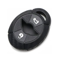car key cover soft silicone key case black carbon fiber twill pattern 3 button fob blade auto accessories for mini cooper