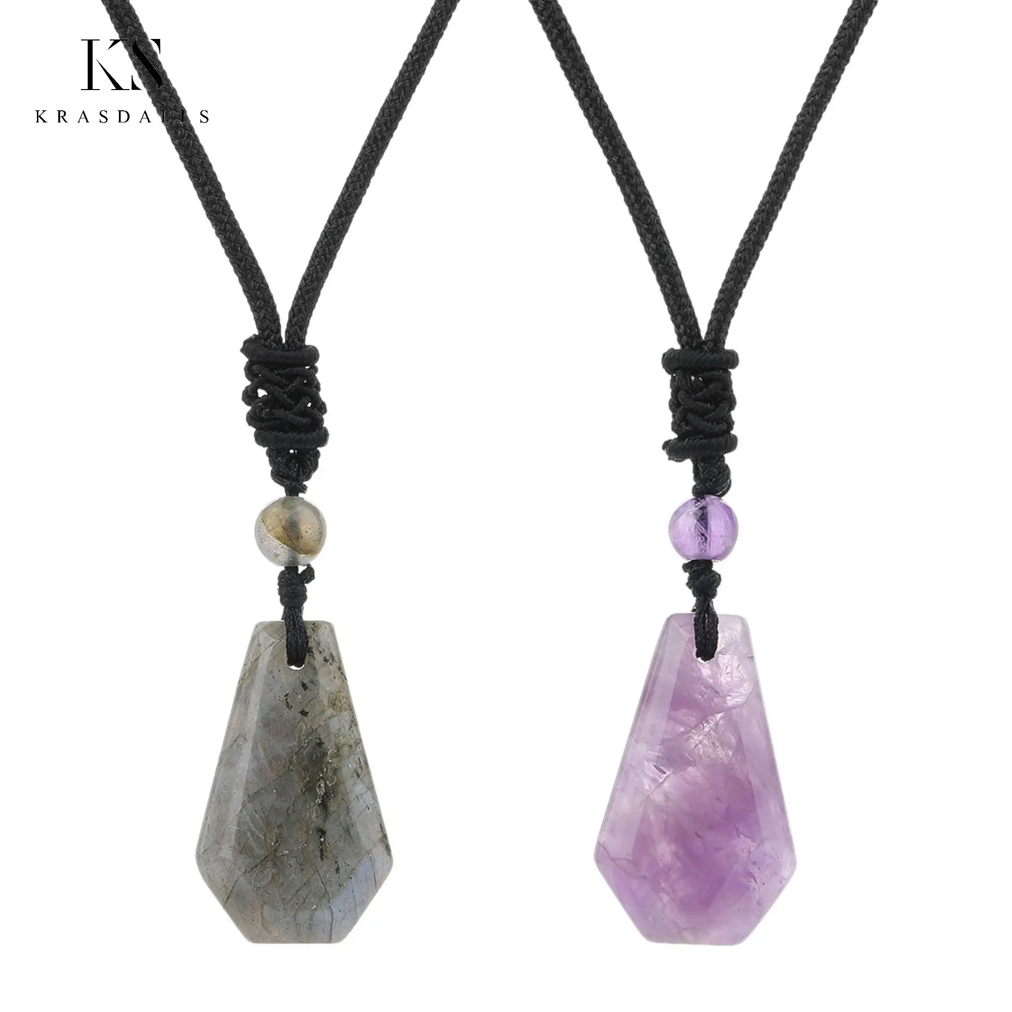 

Healing Crystal Necklace Natural Stone Coffin Pendant Man Necklaces Energy Jewelry for Women