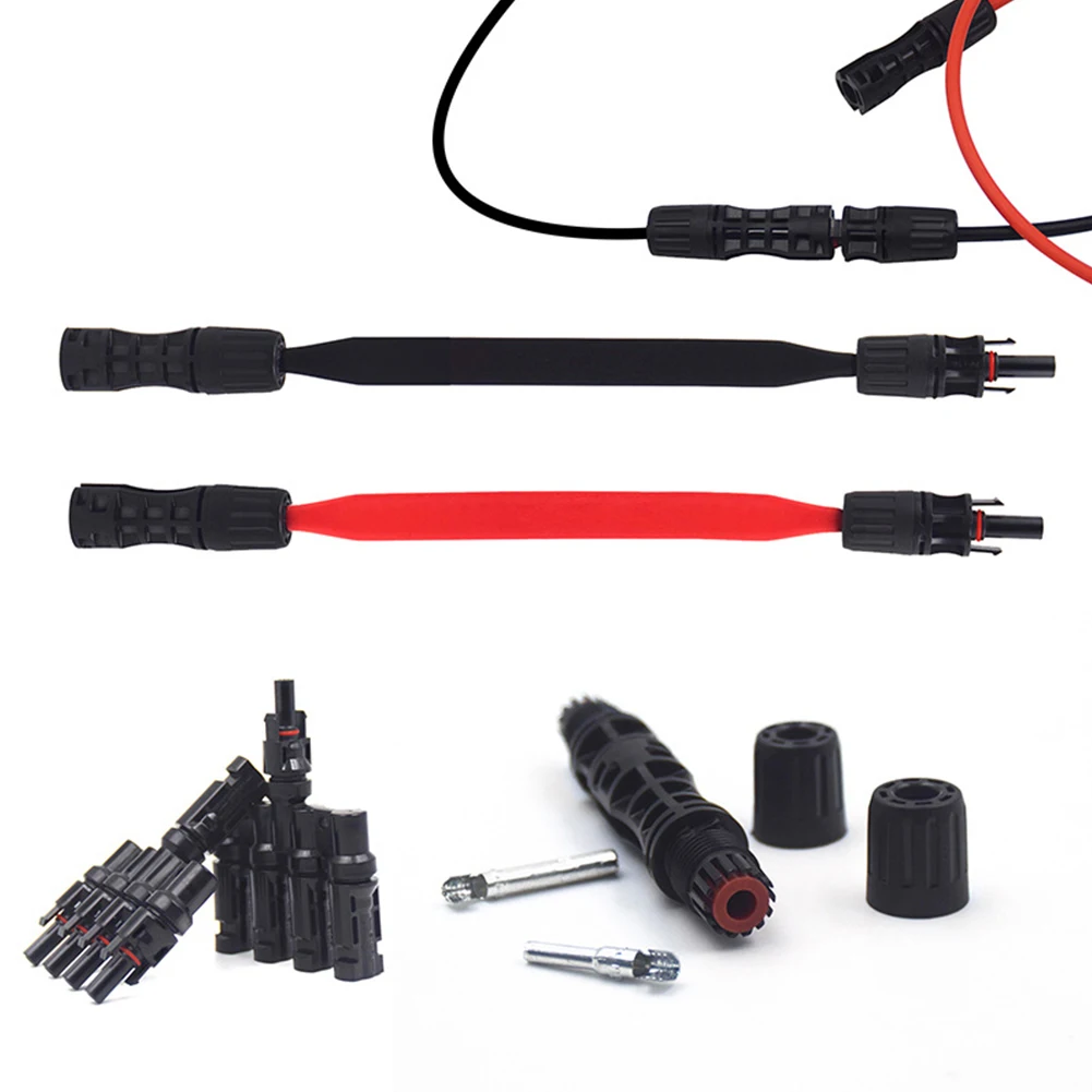 

1pair Compatible Solar photovoltaic Cable Casement Bushing Flexible Flat with Plug and Coupling extension line